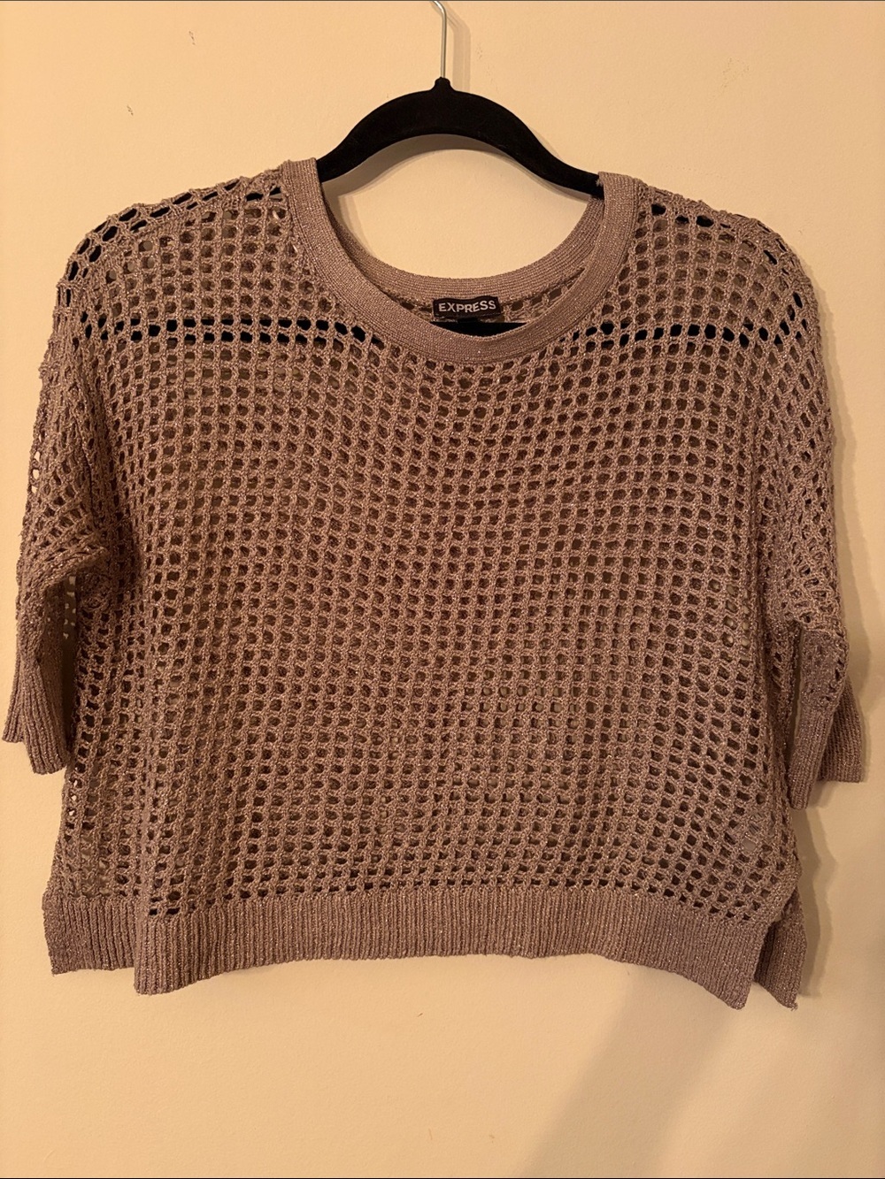 EXPRESS Open Knit Metallic Sweater ✨ Like New - Picture 2 of 7